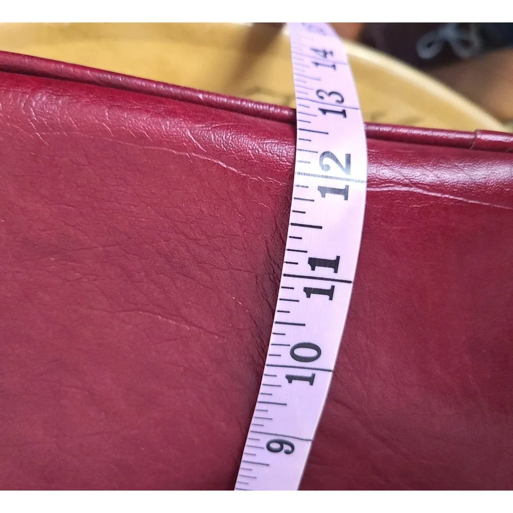 Samsonite Vintage Red Leather Travel Weekender Bag Retro Utility Preppy Carry On